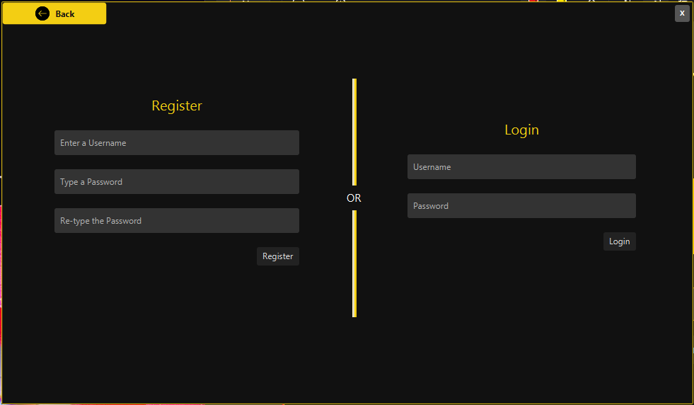 Movie Pedia login screen